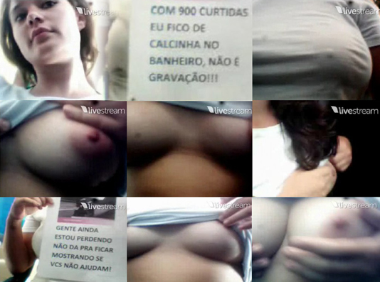 Rz4uDdd Thaynara caiu na twitcam pedindo likes pra mostrar as tetas