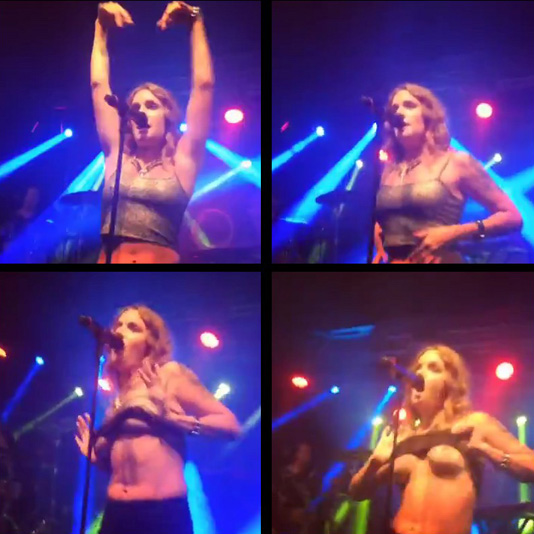 S6yZ3HU Cantora Tove Lo mostrou as tetas em show no RJ