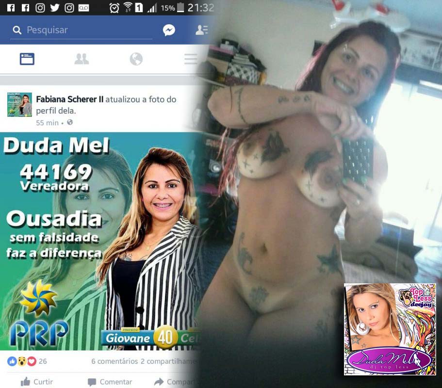 XaqIc4L Duda Mel candidata a vereadora caiu na net (dj top less)
